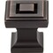 Jeffrey Alexander 1" Overall Length Brushed Oil Rubbed Bronze Square Delmar Cabinet Knob 585DBAC - alternate 2
